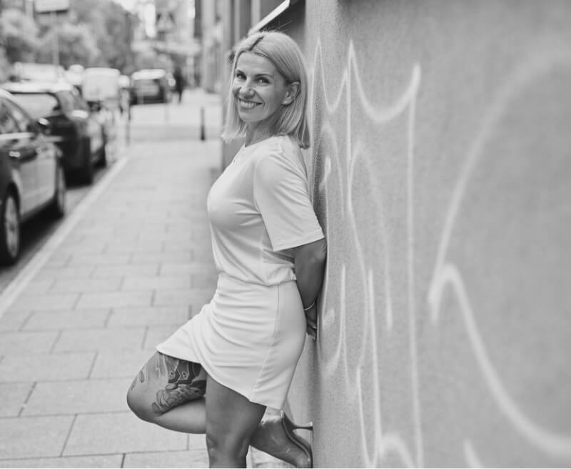 Małgorzata Adamczyk podczas spaceru