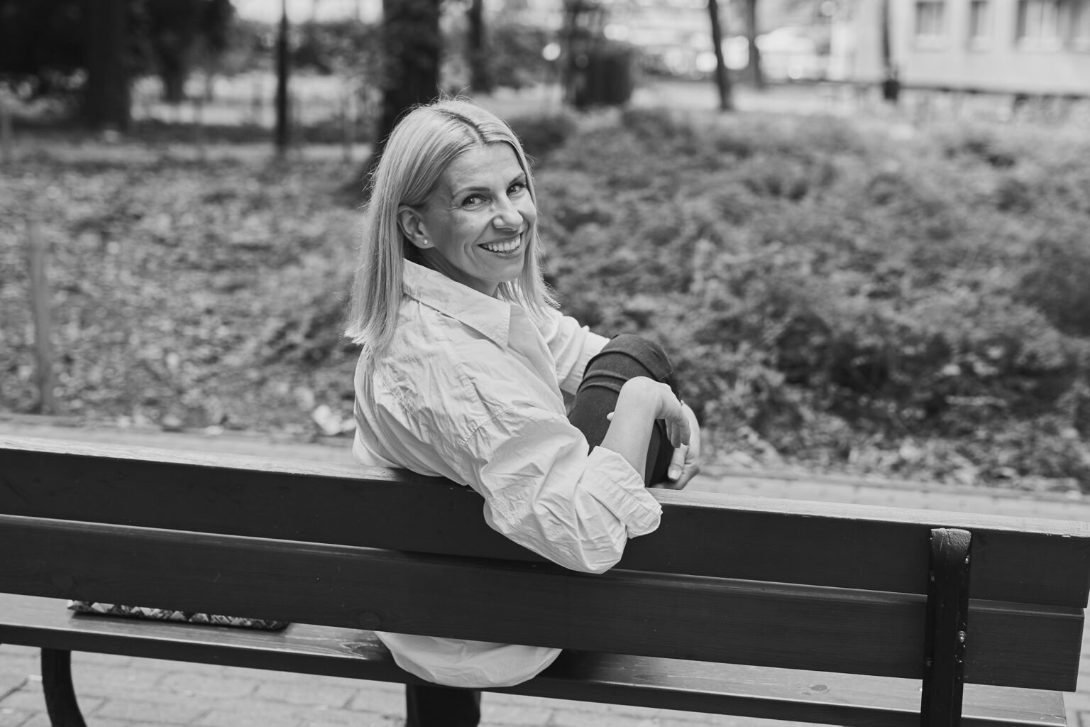 Małgorzata Adamczyk na ławce